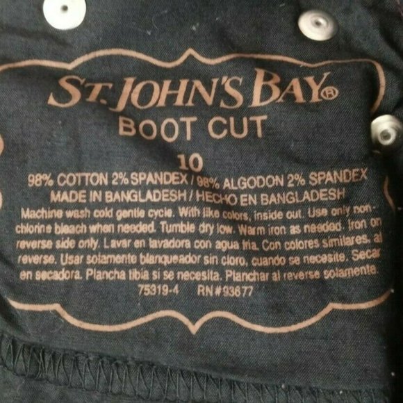 St John's Bay Corduroy Burgandy Bootcut Pants Size 10 - Picture 9 of 9